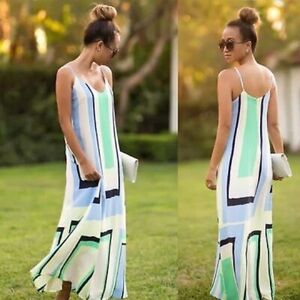 Anthropologie Maeve Abstract geometric printed maxi dress